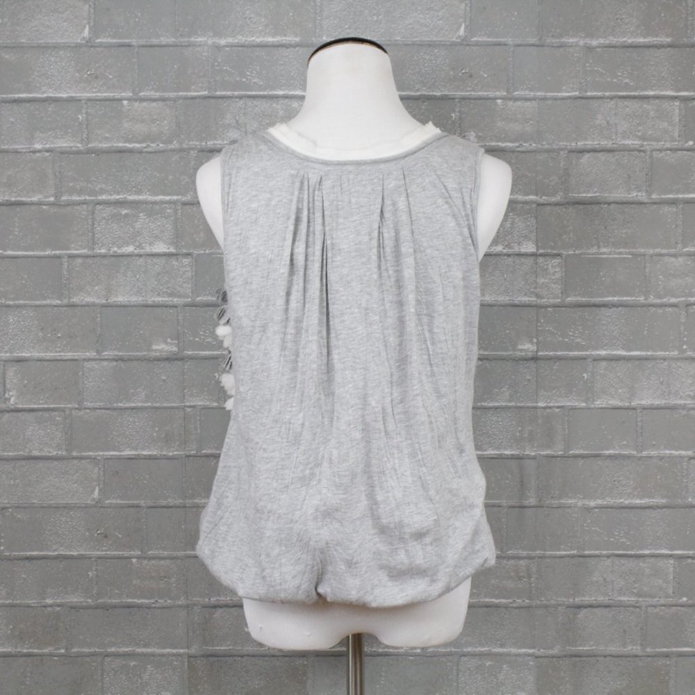 Anthropologie C Keer Floral Cutout Grey Sleeveless Top XS - Picture 7 of 13